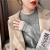 Women's Velvet Lace Half-High Collar Shirt: Stylish, Warm, Long-Sleeved Top for Spring, Autumn, Winter 2026