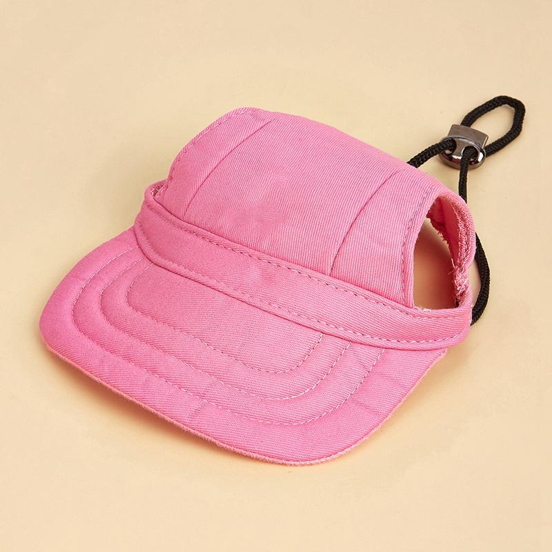 Canvas Pet Baseball Cap Ear Holes Adjustable Sun Visor Hat for Dogs Cats Solid Ins Breathable Summer Outdoor Accessory Multiple
