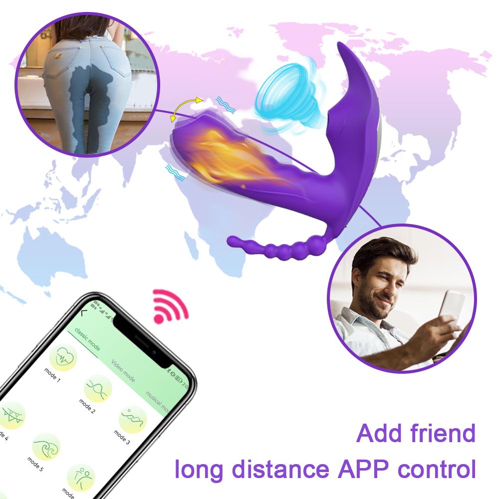 Bluetooth APP 3 in 1 Dildo Vibrator für Frauen Drahtlose Fernbedienung Sucker Klitoris Stimulator Sex Spielzeug Weibliche Paar Erwachsene 18