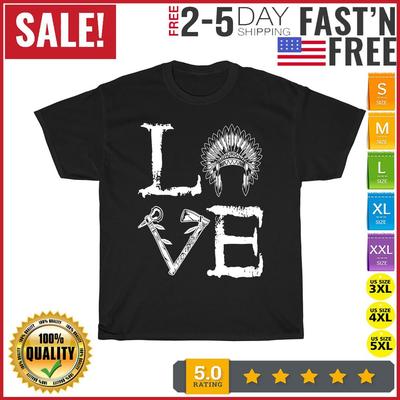 Indianer Liebe Indianischer Häuptling Federkopfschmuck Stämme T-Shirt Herren Damen NEU