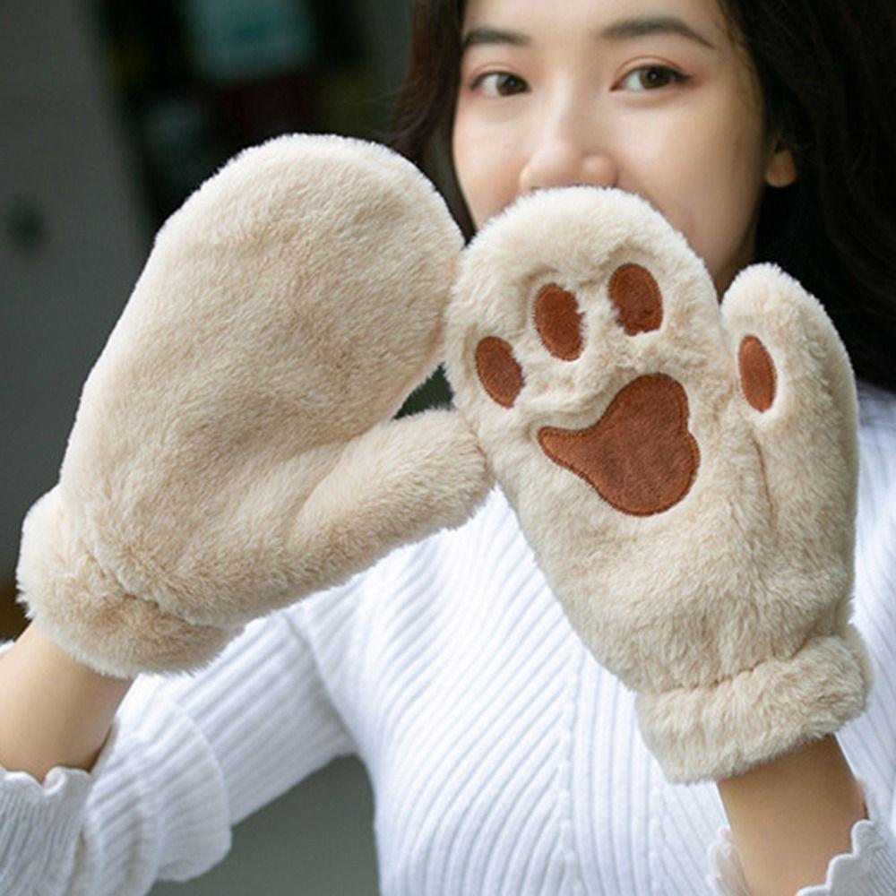 Windproof Autumn Bear Claw For Women Cat Claw Gloves Plush Winter Paw Mittens Anime Cosplay Gloves