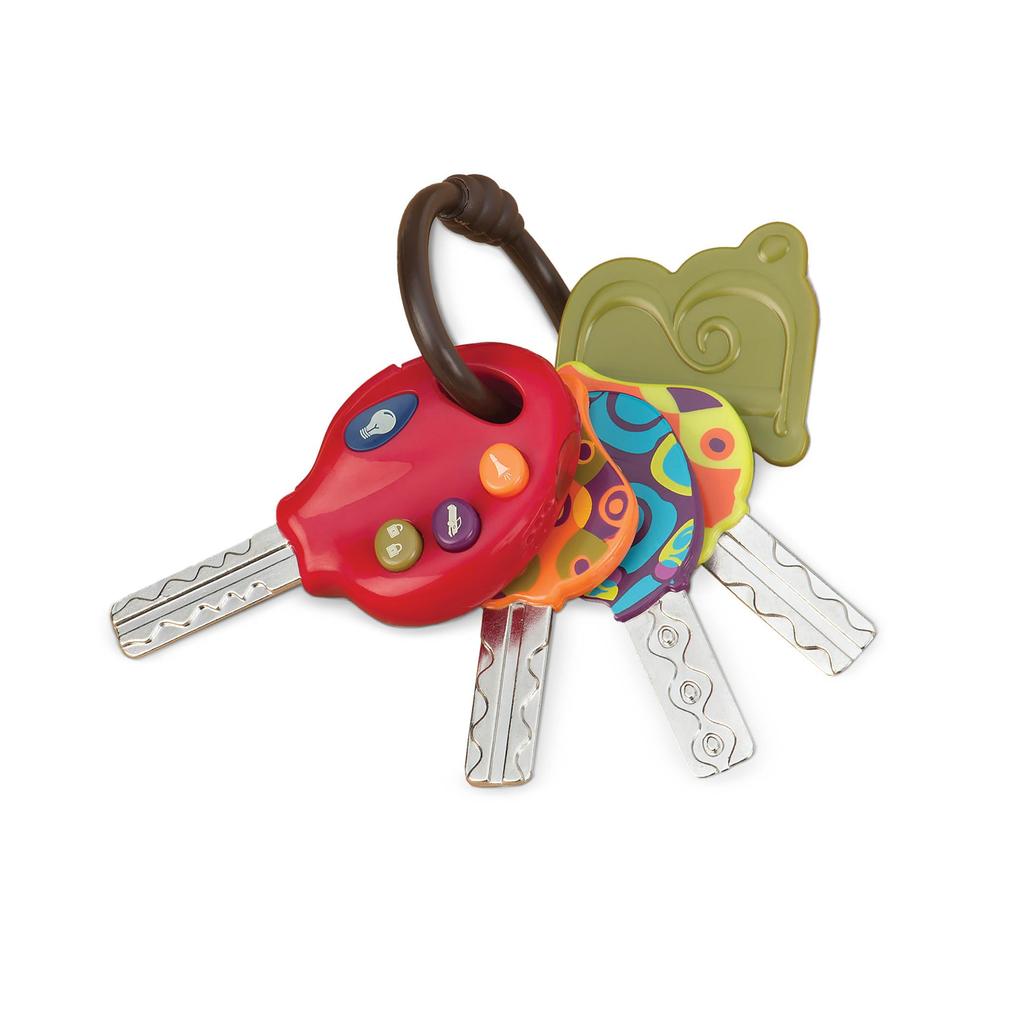 Toys Realistic Drive Key with Light and for Ages 18 Months and Authentic BX1941Z B. Lucky! Sound, BPA-Free, Up, Product,