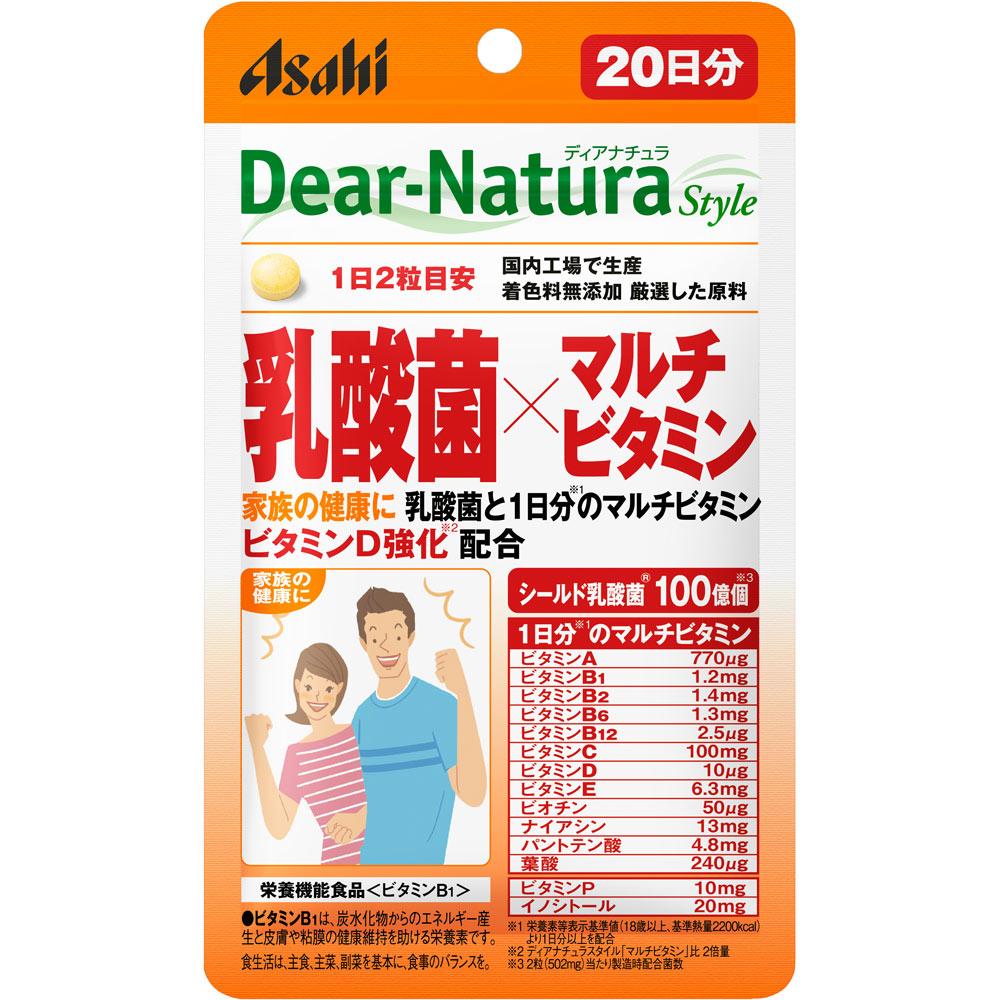 Asahi Dear-Natura Style Lactic Acid Bacteria X Multivitamin 40 Capsules (20-Day Supply) Comprehensive vitamins Vitamins Comprehensive vitamins