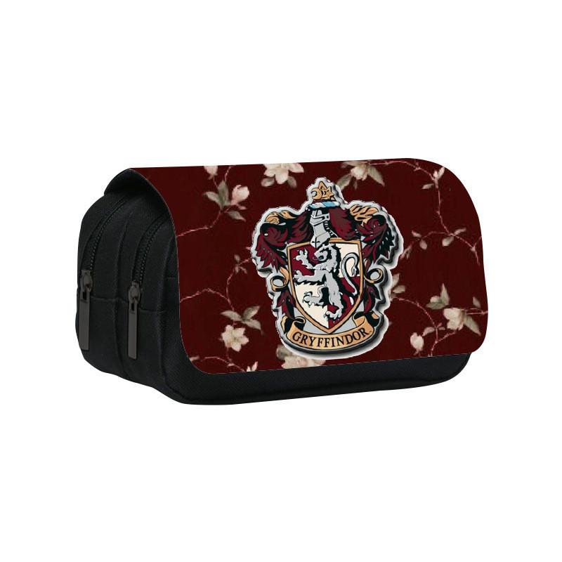 Cartoon Harry Potter Pattern Double Layer Stationery Storage Bag For Students And School Supplies