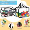 WTEMPO Clear Storage Bags with Zipper Extra Heavy PVC Bags for Household Items Transparent Makeup Bag Travel Organizer Plastic Tote Bags