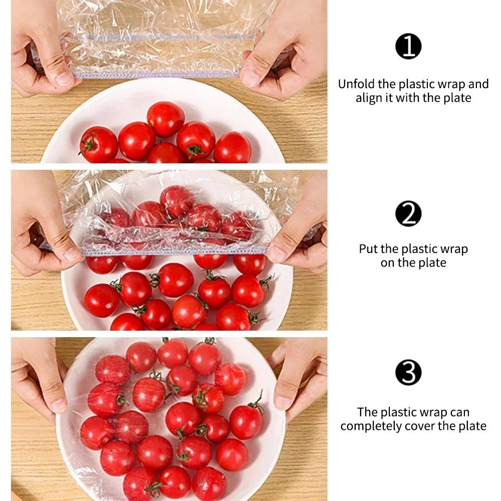 100/1000x Food Covers Plastic Kitchen Disposable Fresh-keeping Lid Food Covers Elastic Warp Packaging Storage Bags Wholesale