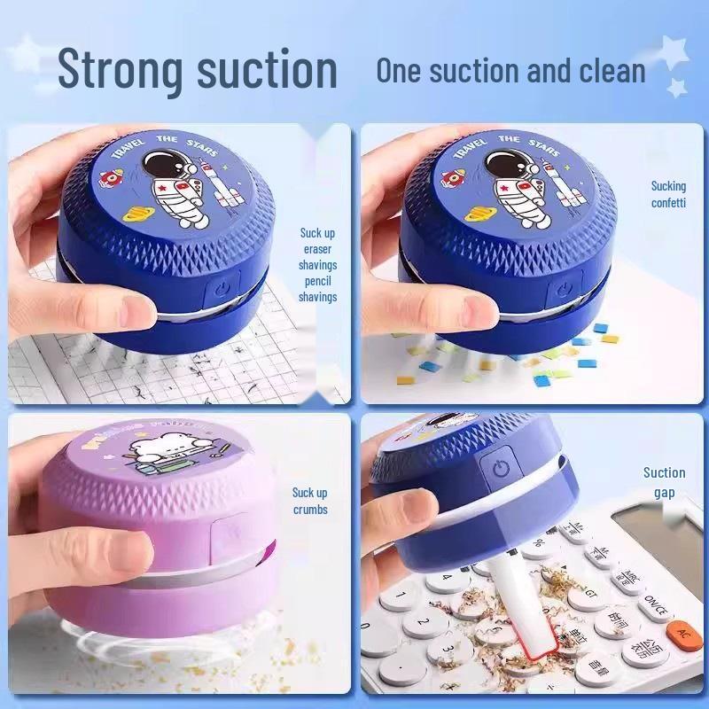 True Color Rechargeable Desktop Vacuum for Eraser Crumbs, Paper Scraps, and Pencil Shavings