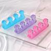 1 Pair Toe Separator for Overlapping Toes, 3-Hole Blue Gel Bunion Corrector, Soft SEBS Foot Spacer for Hallux Valgus, Toe Straightener for Women