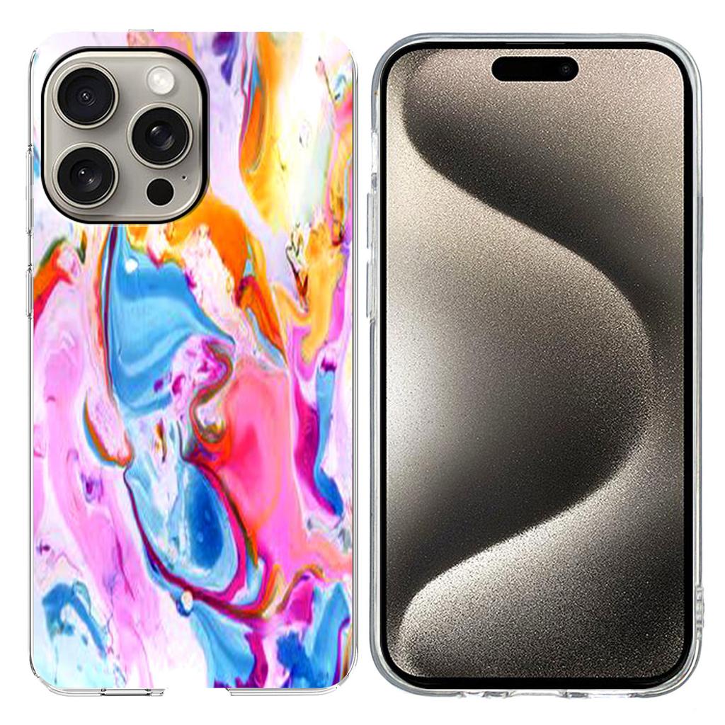 For iPhone 15 Pro Case Marble Pattern Printing Soft TPU Phone Cover