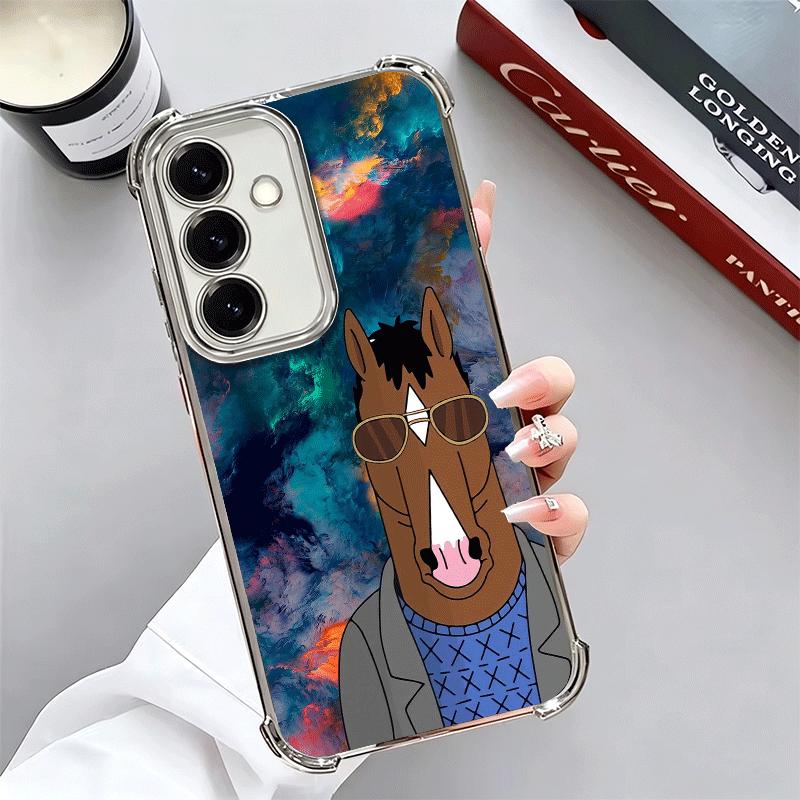 B-BoJack H-Horseman Funny Plating Phone Case For Samsung A17 A07 A37 A57 A16 A56 A15 A55 A14 A54 A13 A53 A26 A36 A25 A35 A24 A34