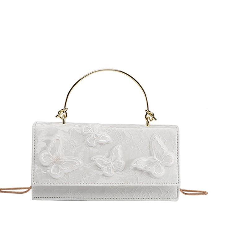 New Chinese butterfly handbag women's 2025 jacquard sweet wind shoulder oblique span bag dinner bag