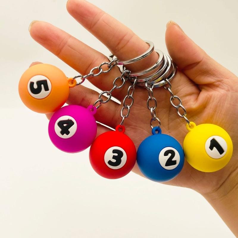 Portachiavi Ciondolo Biliardo Simulazione Creativa N.1 a N.9 Ornamento Portachiavi Borsa da Biliardo Periferiche Sportive Regalo