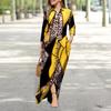 Women Spring Autumn Shirt Dress Lapel Long Sleeve Pocket Single Breasted Maxi Dress