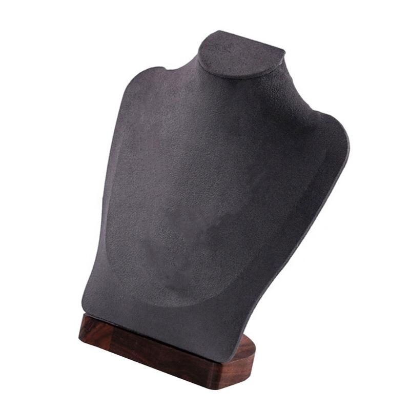 652F Walnut Jewelry Holder Necklace Display Bust Multifunctional Mannequin Dresser Props for Displaying Necklaces