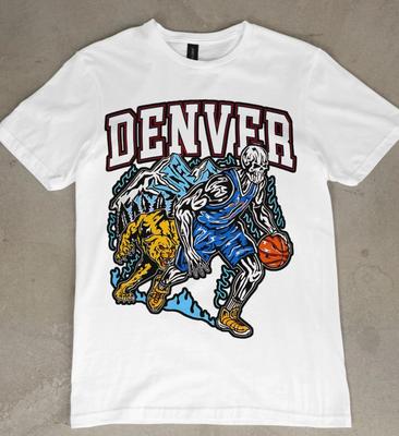 Denver Basketball Graphic Tee Shirt Nuggets Retro Vintage Style Activewear NBA