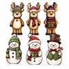 3/4pcs Rustic Farmhouse Style Wooden Desktop Ornaments 2D Flat Holiday Tabletop Decor  Dining Tables