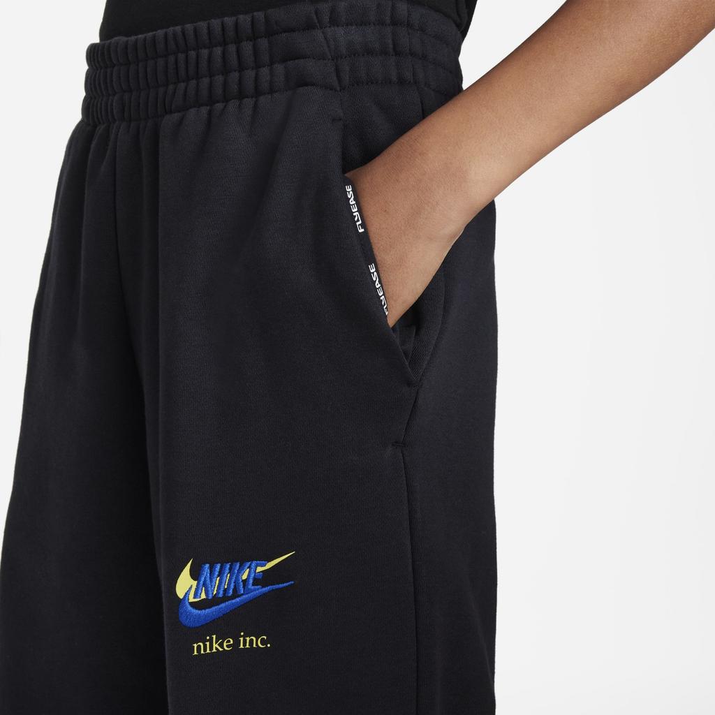 Nike Kids Logo Letter Print Cuffed Knit Sports Pants Kids Bottoms Black DX5138-010