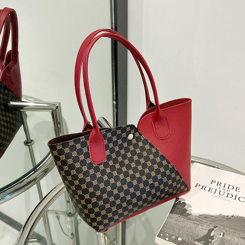 2022 Ladies Handbag Fashionable Retro Pu Basket Bag In Apricot Brown Black Pink Red красный