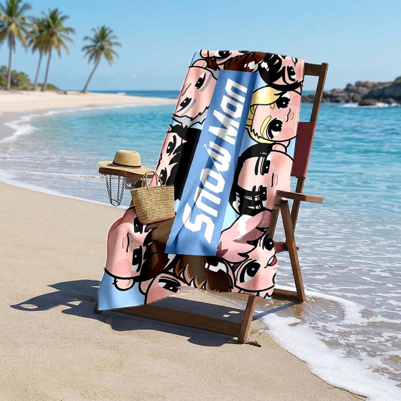 Snowman Band Fashion Beach Towel: Ideal for Summer Adventures Soft, absorbent and quick drying suitable for swimming and bathing