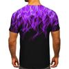 European and American T-shirt Men's Street Flame Gradient Printing T-shirt Summer Sports Short-sleeved T-shirt