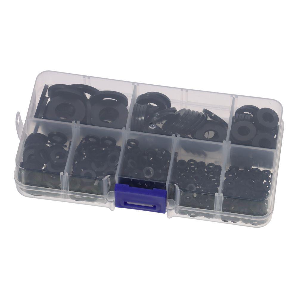 550Pcs Black Flat Washer Assortment Kit Sealing Washers for Screw Bolt  Electrical Connection