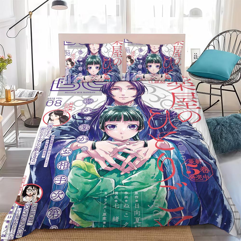 The Apothecary Diaries Duvet Cover Set Home Style Bedding Soft Laundry Polyester Bed 3 Piece Set Student Dormitory Gift