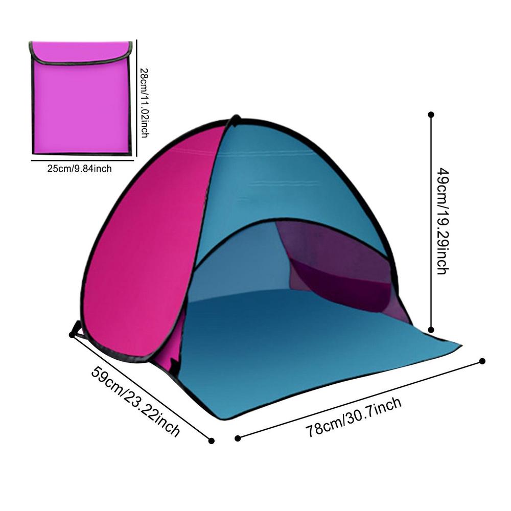 Portable Beach Tent Pop-up Tent Summer Sea Sun Shelters Outdoor Camping BBQ Picnic Tent With Mobile Phone Stand Beach Canopy