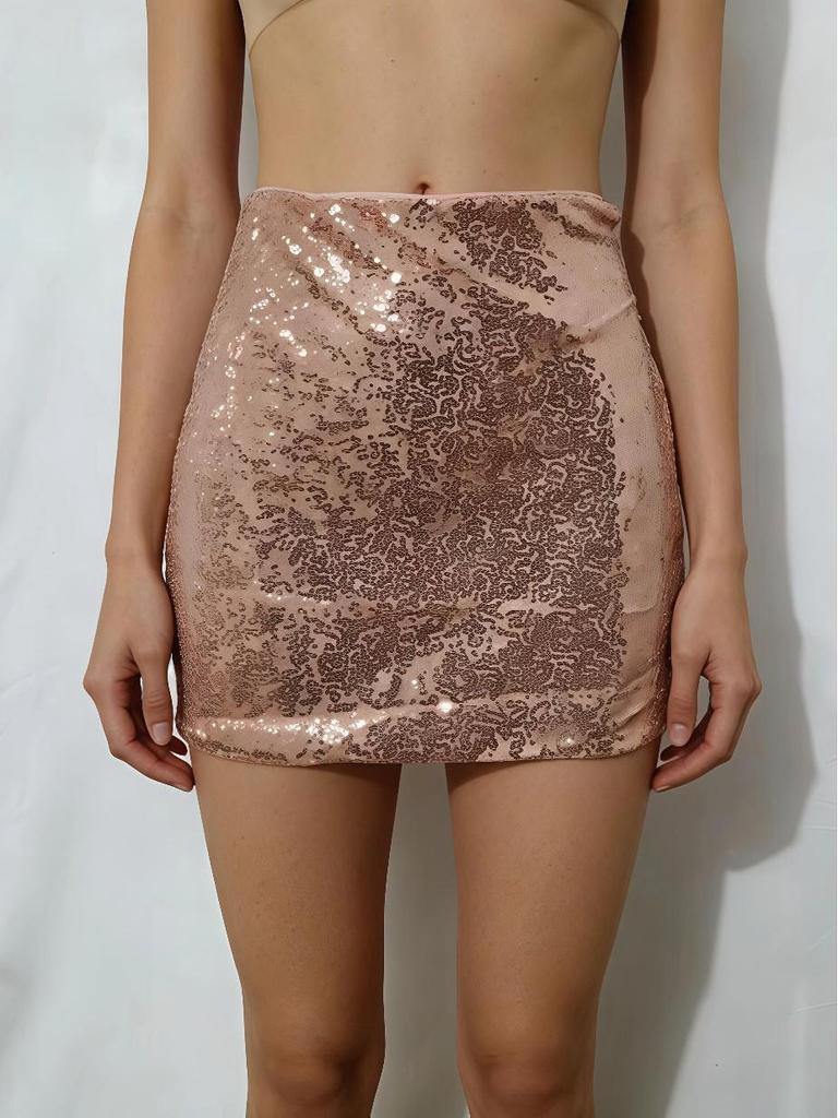 2026 Spring/Summer Sequin Bodycon Mini Skirt - European & American Style