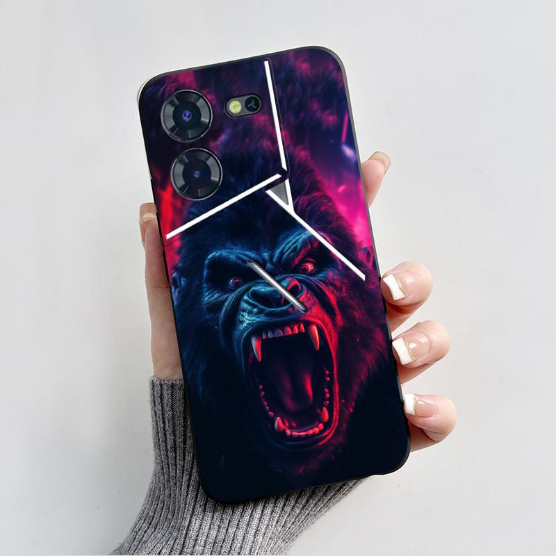 For Tecno Pova 5 Pro Case Cover Shockproof Black Wukong Phone Cases For Tecno Pova 5 Silicone Back Cover Pova5 Pro Bumper Fundas