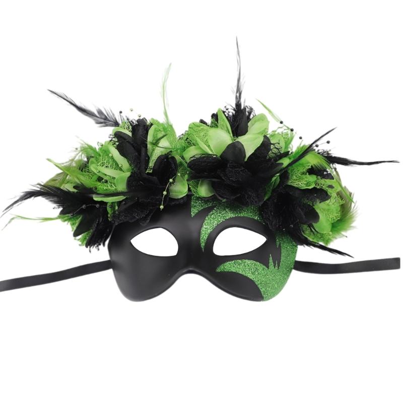 Feathered Masquerade Mask Halloween Party Eye Mask Half Face Mask for Women Cosplay Masquerade Decoration Eyewears