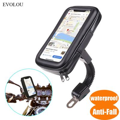 Universele telefoonhouder motorfiets telefoontas voor Samsung iPhone Moto fiets achteruitkijkspiegel houder stand waterdichte scooter hoes