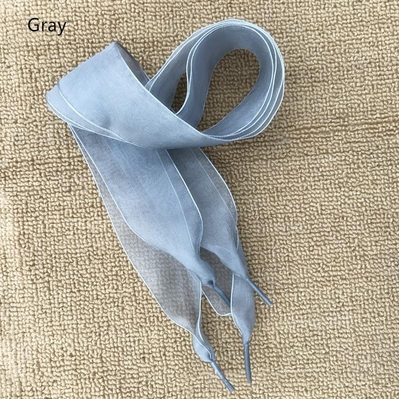 1Pair 110cm Fashion Organza Ribbon Sport Shoes Trainers Bowknot Solid Flat Shoelaces Sport Casual Laces Women Cordones Zapatilla