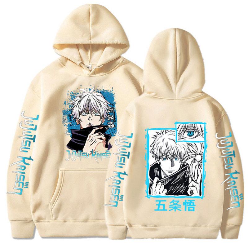Anime Jujutsu Kaisen Satoru Gojo Graphic Hoodies Vintage Oversized Hooded Hip Hop Long Sleeves Hoodie Men Women Clothes