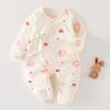 Newborn Baby Thick Padded Long Sleeve Lace Up Butterfly One Piece Cotton Romper