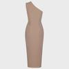 Women's Sexy One-Shoulder Striped Bandage Dress with Slit