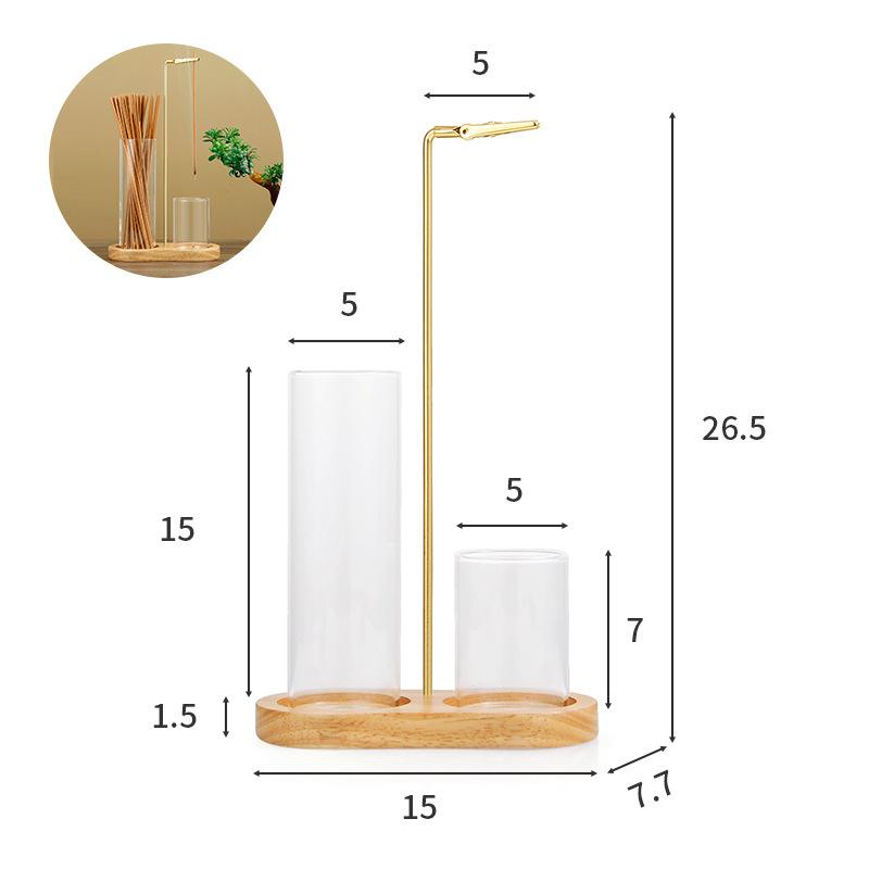 

Incense Holder 2-in-1 for Sticks Anti-Ash Flying Incense Burner with Removable Glass Ash Catcher And Incense Sticks Organizer коричневый