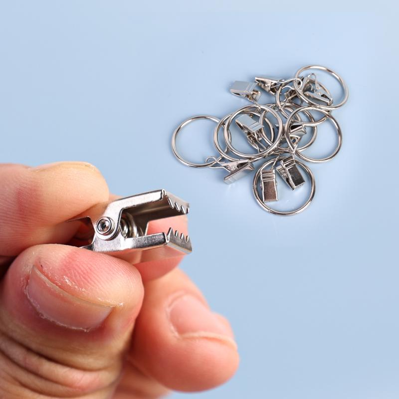 10 Stück Gardinenhaken Aufhängeclips Metallclip Rostfreie Gardinenstangen Aufhänger Geteilte Gardinenringe Schnallen Ösen Öse Haken