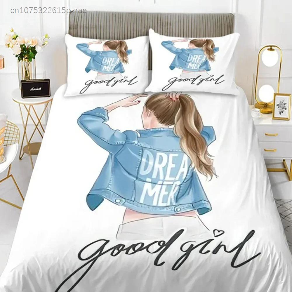 Fashion Girl King Queen Duvet Cover European And American Modern Trend Girly Bedding Set For Teens Polyester Quilt Cover
