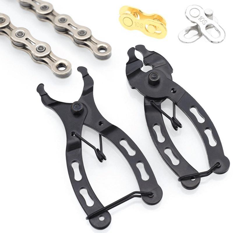 2pcs/set Mini Bike Chain Quick Link Tool Chain Clamp Repair Tools Pliers Mini Mountain Bike Quick Removal Install Plier Bicycle Accessory