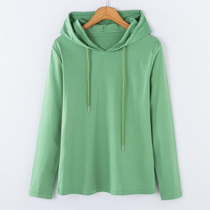 80s-Inspired Women s Long Sleeve Mercerized Cotton Hooded T-Shirt - Lightweight, Comfortable Sweatshirt XL