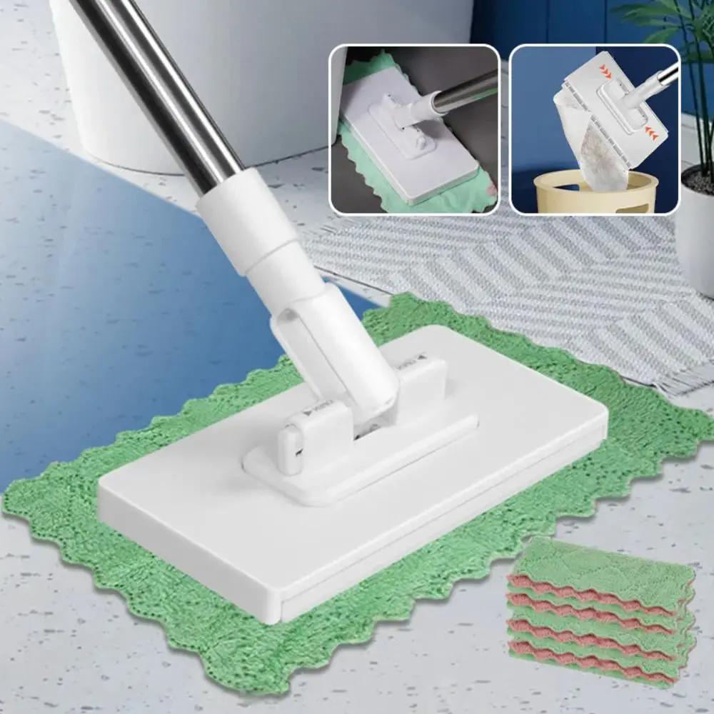 New with 3 Reusable Cloths Hands-free Mop 360° Rotating Head Clamping Dust Mops Lazy Mop Household