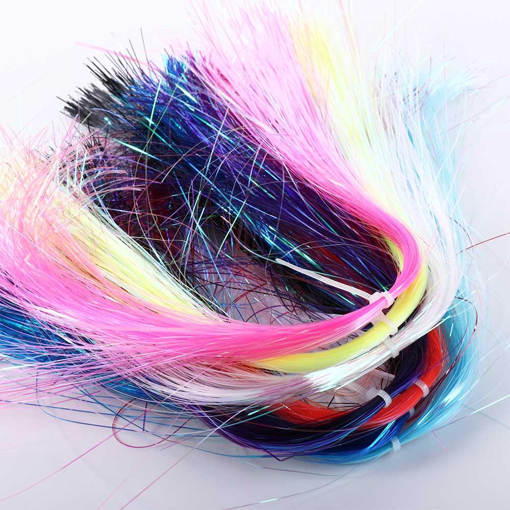 Shining Fly Fishing Fly Tying Materials Assist Hooks Line Jig Hook Streamer Fly Tying Tinsel