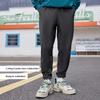 Li Ning X Jackie Chan Collaboration Kung Fu Series Solid Color Lace-Up Straight Loose Casual Pants Men Bottoms Gray AKXR473-2