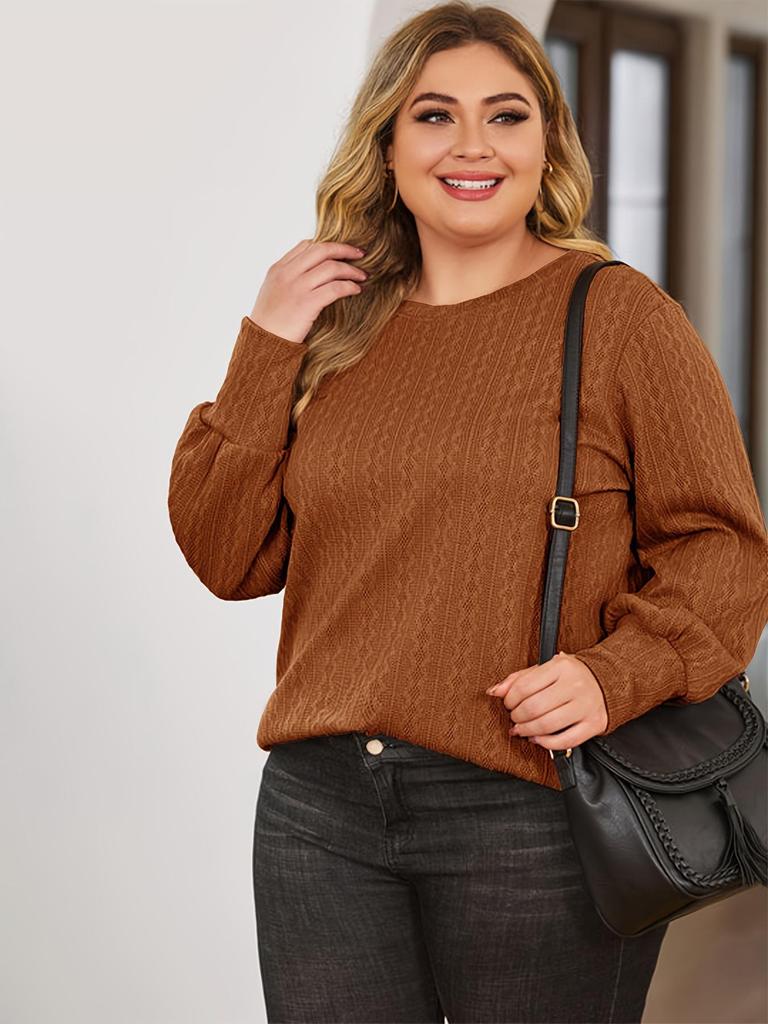 2025 Autumn/Winter Casual Knit Sweater Hoodie - Long Sleeve, Round Neck, Solid Color
