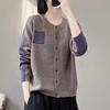 Round Neck Knitted Cardigan for Women Outerwear with Single Breasted Sweater Jacket