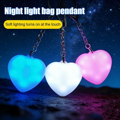 Sensor Light Rechargeable Mini Flashlight Wallet Keychain with Touch And Automatic Light Sensor Compact Heart-Shaped Purse Light for Women