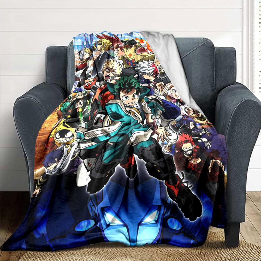 Anime Hero Academia Print Flannel Blanket High Quality Warm Comfortable Cover for All Seasons Perfect for Gifts Home Decor