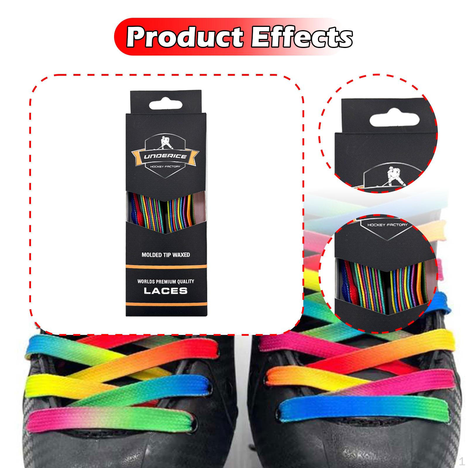 Cordones para Patines de Hockey Cordones Encerados Resistentes al Desgaste Ligeros para Deportes cm black
