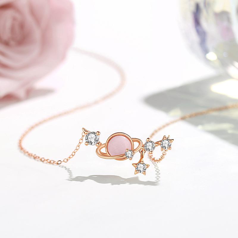 

Танциз Стерлингового Серебра 925 Классическое Женское Ожерелье Кулон Циркон Модный Подарок розового золота