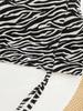 NORMAK Zebra Print Shoulder Tote Bag, Lightweight, Large Capacity, Black & White